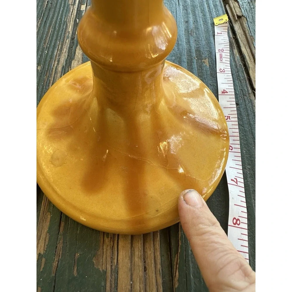 Abigails italy Yellow Pair Of Ceramic CandleStick‎ 12inch